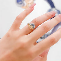 Thumbnail for Pandora CZ Inlaid Sun And Moon Stackable Ring - ArtGalleryZen
