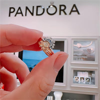 Thumbnail for Pandora CZ Inlaid Sun And Moon Stackable Ring - ArtGalleryZen