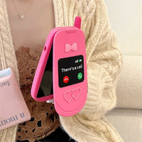 Thumbnail for Pink Bowknot Heart Mirror Flip iPhone Case - ArtGalleryZen