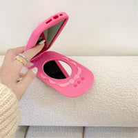 Thumbnail for Pink Bowknot Heart Mirror Flip iPhone Case - ArtGalleryZen