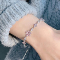 Thumbnail for Pink Crystal Cherry Blossom Bracelet - ArtGalleryZen