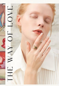 Thumbnail for Pink Crystal Inlaid Enamel Tulip Ring - ArtGalleryZen