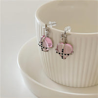 Thumbnail for Pink Crystal Star Heart Dangle Earrings - ArtGalleryZen