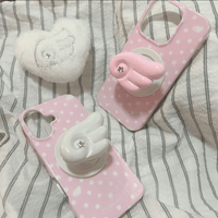 Thumbnail for Pink Polka Dots Angel Wing Magnetic Stand iPhone Case - ArtGalleryZen