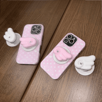 Thumbnail for Pink Polka Dots Angel Wing Magnetic Stand iPhone Case - ArtGalleryZen