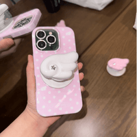 Thumbnail for Pink Polka Dots Angel Wing Magnetic Stand iPhone Case - ArtGalleryZen