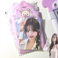 Thumbnail for Pink Stawberry Rilakkuma Kpop Keychain Photocard Holder - ArtGalleryZen