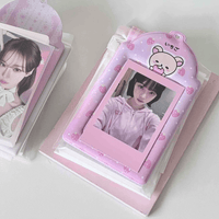 Thumbnail for Pink Stawberry Rilakkuma Kpop Keychain Photocard Holder - ArtGalleryZen