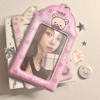 Thumbnail for Pink Stawberry Rilakkuma Kpop Keychain Photocard Holder - ArtGalleryZen