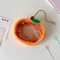 Thumbnail for Plush Fruit Doll Clear Display Keychain Bag Kawaii Strawberry Apple - ArtGalleryZen