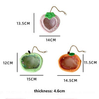 Thumbnail for Plush Fruit Doll Clear Display Keychain Bag Kawaii Strawberry Apple - ArtGalleryZen