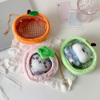 Thumbnail for Plush Fruit Doll Clear Display Keychain Bag Kawaii Strawberry Apple - ArtGalleryZen