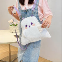 Thumbnail for Plush Ghost Backpack Crossbody Bag - ArtGalleryZen