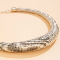 Thumbnail for Punk Spring Metal Thick Chokers Collar Necklace - ArtGalleryZen