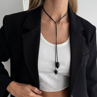 Thumbnail for Retro Clear Resin Pendant Long Chain Necklace 45