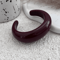 Thumbnail for Retro Glossy Resin Open Bangle Bracelet - ArtGalleryZen