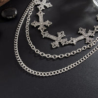 Thumbnail for Retro Layered Carved Cross Pendant Trouser Chain - ArtGalleryZen