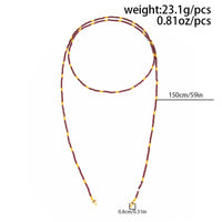Thumbnail for Retro Seed Beaded Long Chain Necklace - ArtGalleryZen