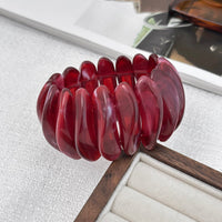 Thumbnail for Retro Wine Red Irregular Bangle Bracelet Ring Set - ArtGalleryZen