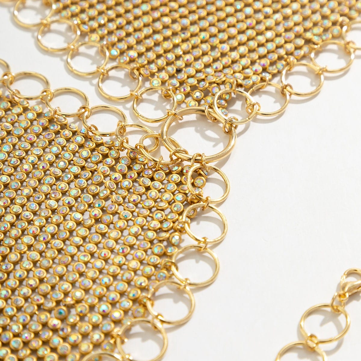 Crystal Body Chain Bra with Rhinestone Inlay ? 18k Gold Silver Plated - ArtGalleryZen