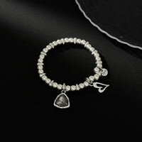 Thumbnail for Rhinestone Love Heart Pendant Beaded Chain Bracelet Gift - ArtGalleryZen