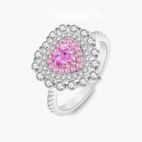 Thumbnail for S925 Sterling Silver Diamond Heart Ring - ArtGalleryZen
