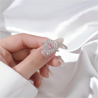 Thumbnail for S925 Sterling Silver Diamond Heart Ring - ArtGalleryZen