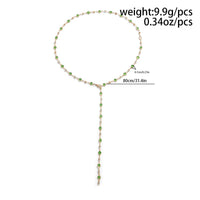 Thumbnail for Sparkling Rhinestone Crystal Long Chain Y Necklace - ArtGalleryZen