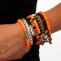 Thumbnail for Spooky 8Pcs Halloween Bat Skeleton Pumpkin Charm Letter Beaded Bracelet Set - ArtGalleryZen