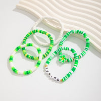 Thumbnail for Spring Themed Flower Letter Polymer Clay Beaded Bracelet Set - ArtGalleryZen