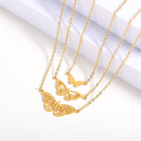 Thumbnail for Stainless Steel 3 Pieces Butterfly Necklace Set - ArtGalleryZen