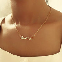 Thumbnail for Stainless Steel Constellation Zodiac Astrology Letter Pendant Necklace - ArtGalleryZen