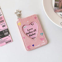 Thumbnail for Starlight Heart Denim Kpop Keychain Photocard Holder - ArtGalleryZen