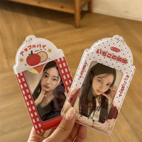 Thumbnail for Strawberry Cream Cake Apple Kpop Keychain Photocard Holder - ArtGalleryZen