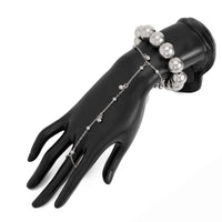 Thumbnail for Stylish 2pcs Ball Chain Finger Ring Bracelet Set - ArtGalleryZen