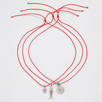 Thumbnail for Stylish 3Pcs Shell Fish Starfish Pendant Jade Cord Necklace Set - ArtGalleryZen
