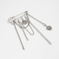 Thumbnail for Stylish Carved Round Disk Heart Tassel Trouser Pin - ArtGalleryZen