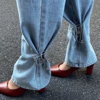 Thumbnail for Stylish Carved Round Disk Heart Tassel Trouser Pin - ArtGalleryZen