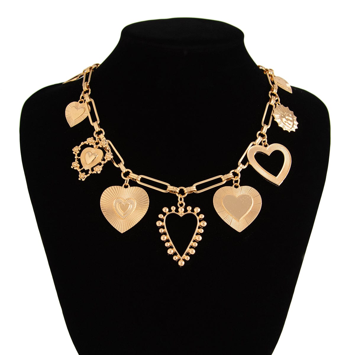 Stylish Chunky Irregular Heart Tassel Necklace - ArtGalleryZen