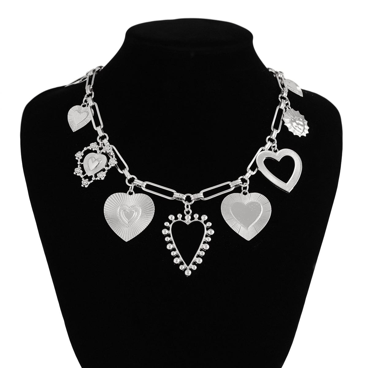 Stylish Chunky Irregular Heart Tassel Necklace - ArtGalleryZen