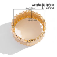 Thumbnail for Stylish Gold Silver Tone Wave Wide Cuff Bangle Bracelet - ArtGalleryZen