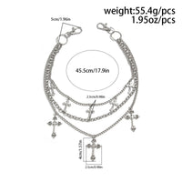 Thumbnail for Stylish Layering Floral Cross Pendant Trouser Chain - ArtGalleryZen