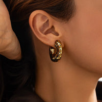 Thumbnail for Stylish Leopard C Shaped Stud Earrings - ArtGalleryZen