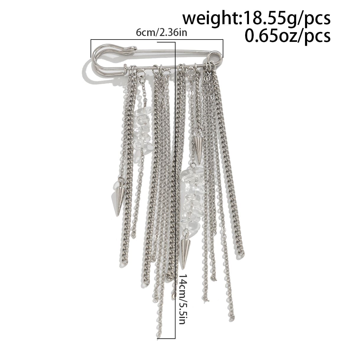 Stylish Turquoise Stone Tassel Chain Trouser Pin - ArtGalleryZen