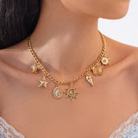 Thumbnail for Summer Beach Style Sun Starfish Ice Cream Pendant Necklace - ArtGalleryZen