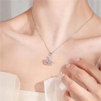 Thumbnail for Swarovski Colorful Crystal Swan Pendant Necklace - ArtGalleryZen