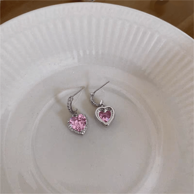 Swarovski Crystal Heart Earrings - ArtGalleryZen