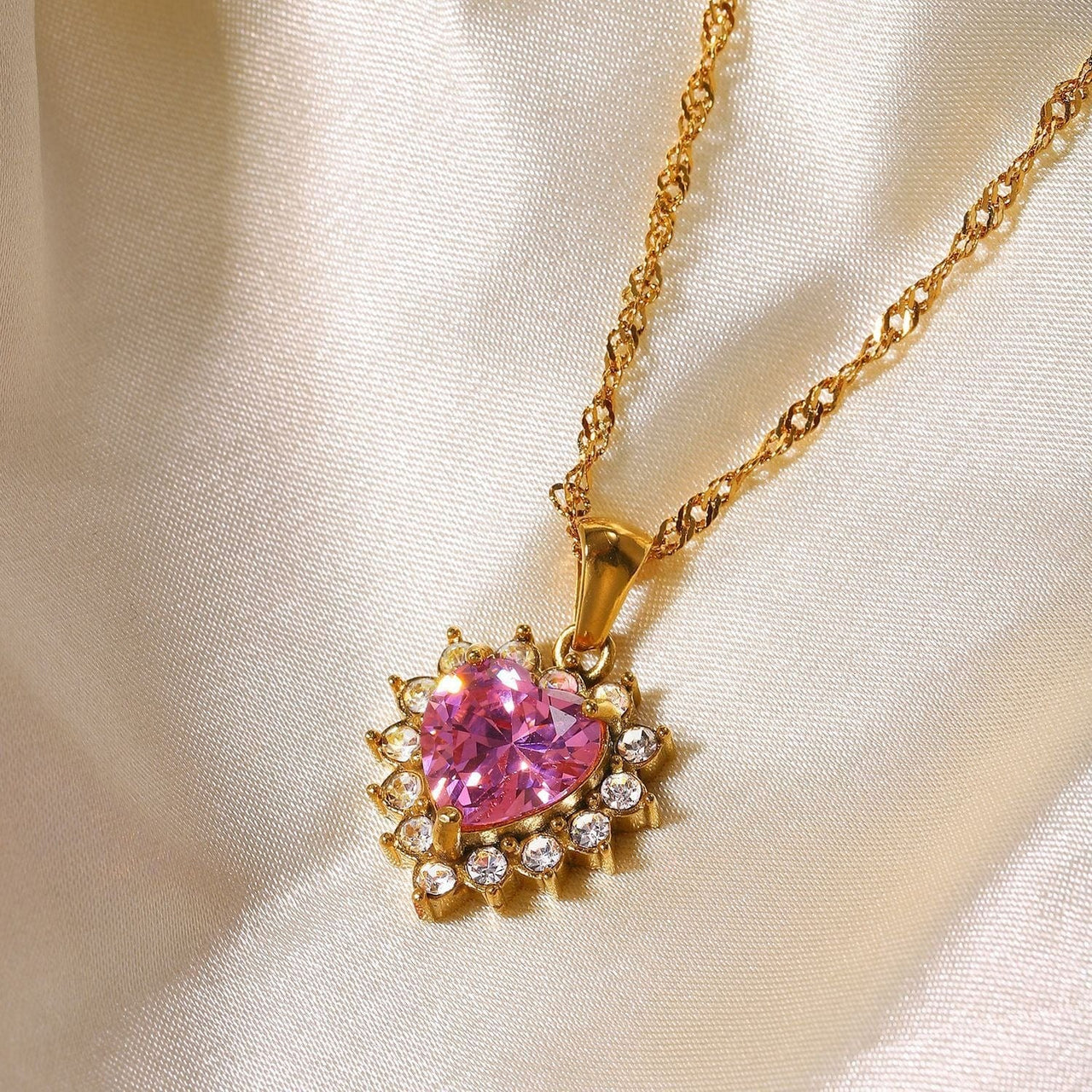 Swarovski Crystal Heart Pendant Necklace - ArtGalleryZen