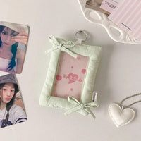 Thumbnail for Sweet Bowknot Fabric Photocard Holder Keychain Kpop Card Display - ArtGalleryZen