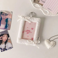 Thumbnail for Sweet Bowknot Fabric Photocard Holder Keychain Kpop Card Display - ArtGalleryZen